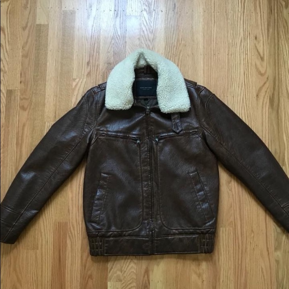 Marc New York Carmine Leather Bomber Jacket